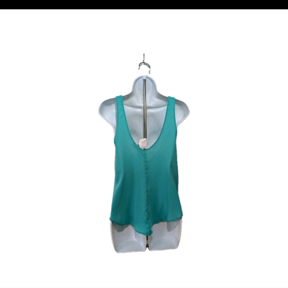 NWT Lush XS Sleeveless Top Blouse Tank Top Cami Green City Spring Summer #750 - Picture 3 of 6